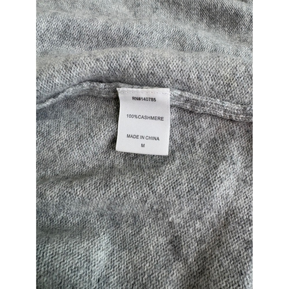 Brochu Walker 100% Cashmere Cardigan Grey Shawl Collar Cropped Open Front M - Picture 4 of 11